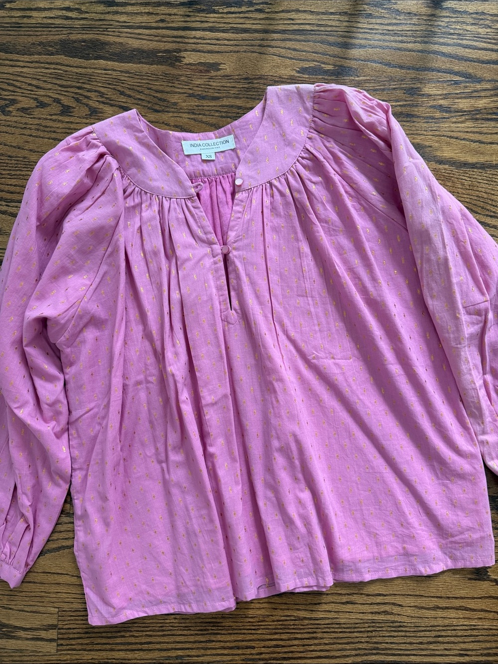 Emerson Fry India Collection Pink Gold Blouse Size XS